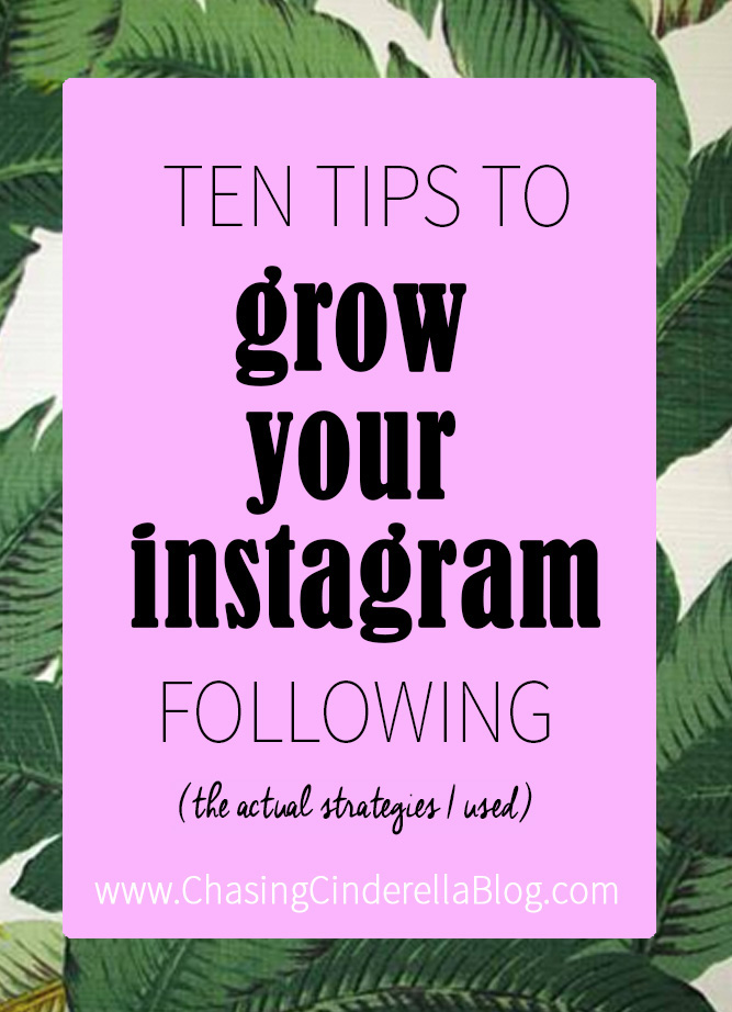 10 Tips To Grow Your Instagram Following - Chasing Cinderella