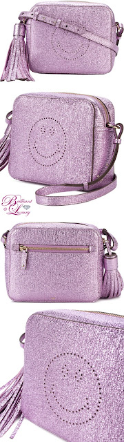 ♦Anya Hindmarch purple metallic Smiley crossbody bag #pantone #bags #pink #brilliantluxury