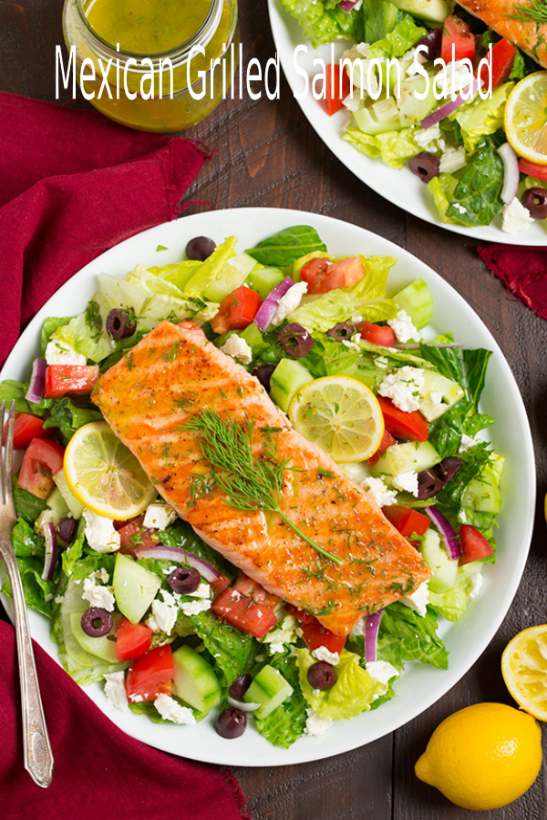 Mexican Grilled Salmon Salad - happy cook