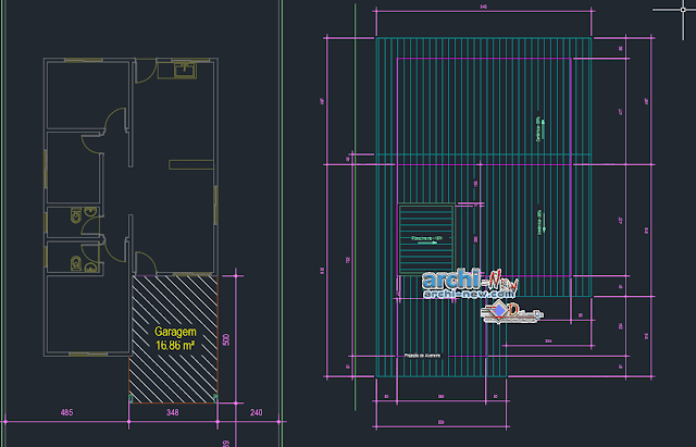 70m2 house in AutoCAD 