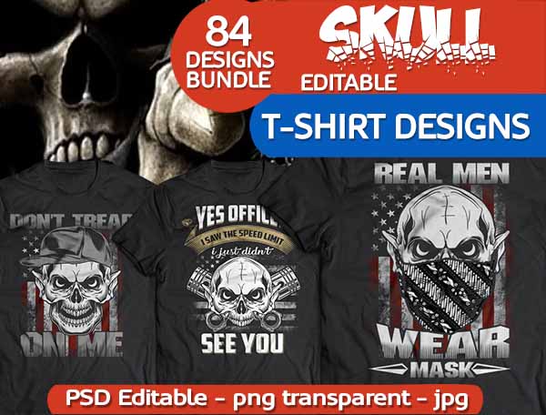 skull tshirt design bundle