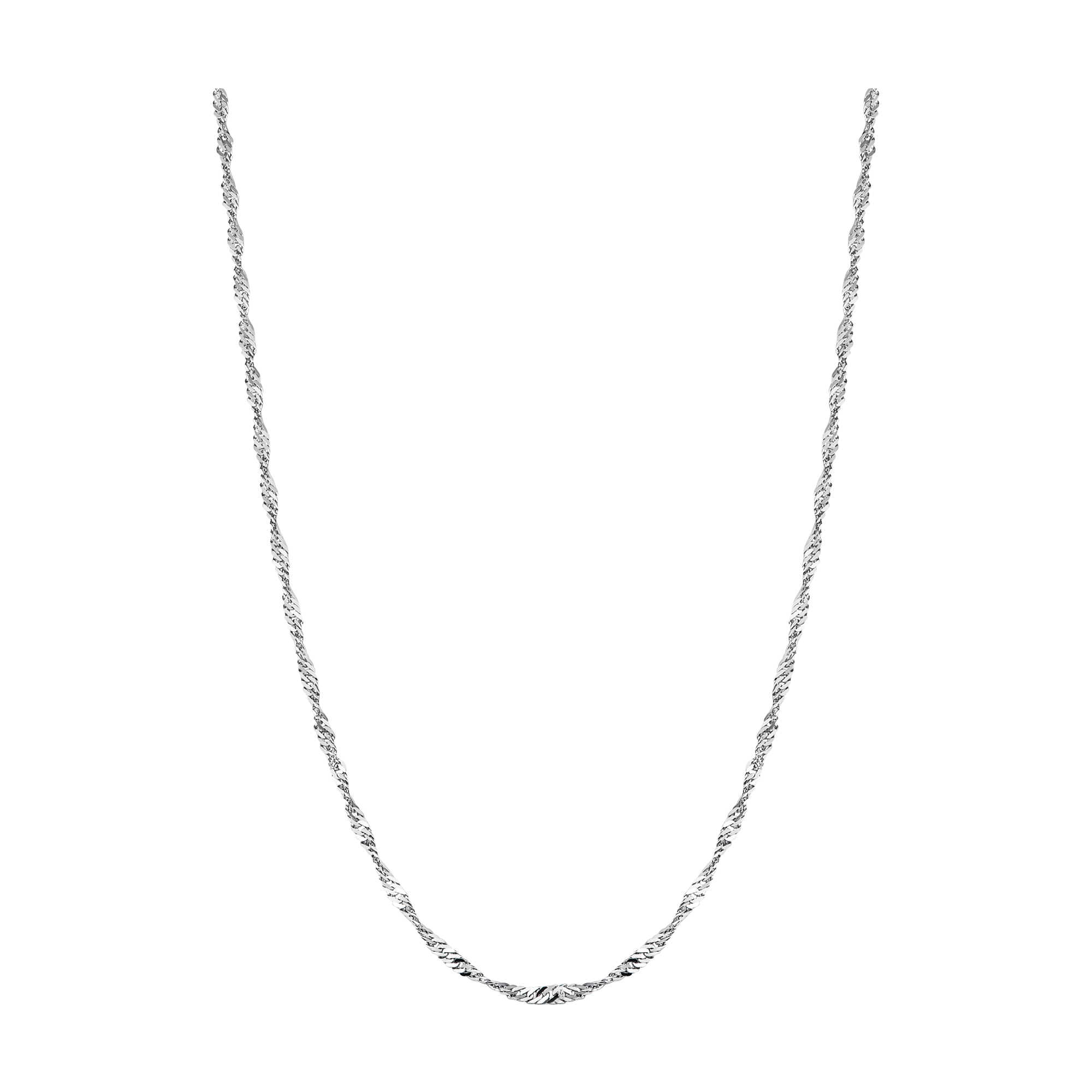 Dây chuyền Vàng trắng 10K PNJ kiểu dây đan lật đôi 0000W000221