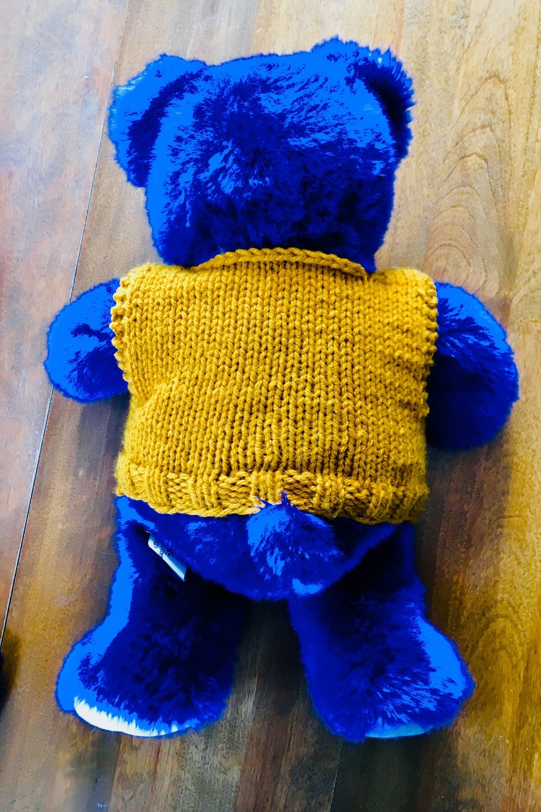 September Violets Knitted Teddy Bear Vest