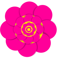 A multi-petaled flower made of pink circles