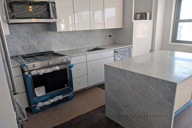 White carrara marble countertop