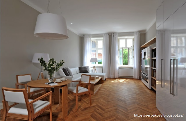 Скромность и элегантность дизайна интерьера двухкомнатной квартиры в центре Праги