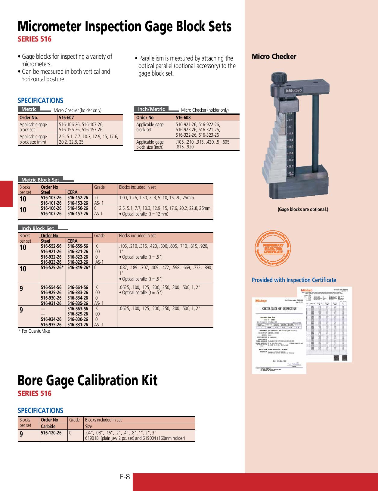 Soldering, AntiStatic, ThermoMeters Philippines MITUTOYO CATALOG US1004 Section E.Gage Block