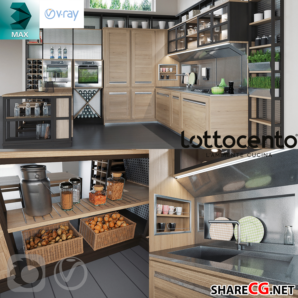 3D Arch Library Casework 001 Kitchen Furniture Revit Library