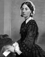 Imagem de Florence Nightingale visitando os pacientes