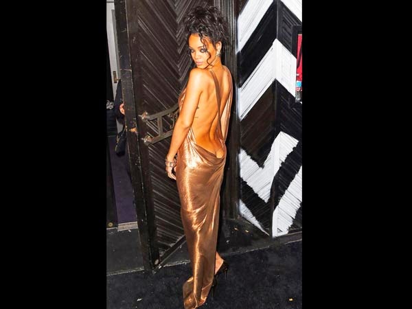 Rihanna's Backless Act At Met Gala 2014