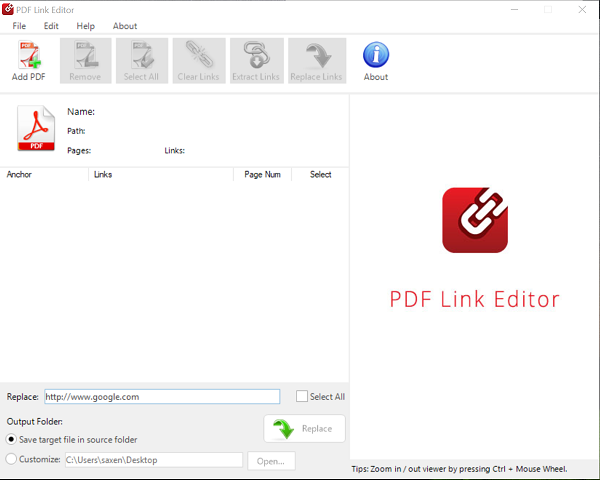 Editor de enlaces PDF