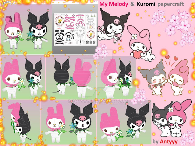 Kuromi Papercraft Templates