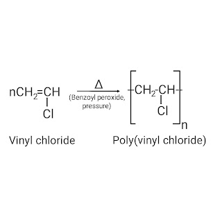 This image contain synthesis of polyvinyl chloride from vinyl chloride.