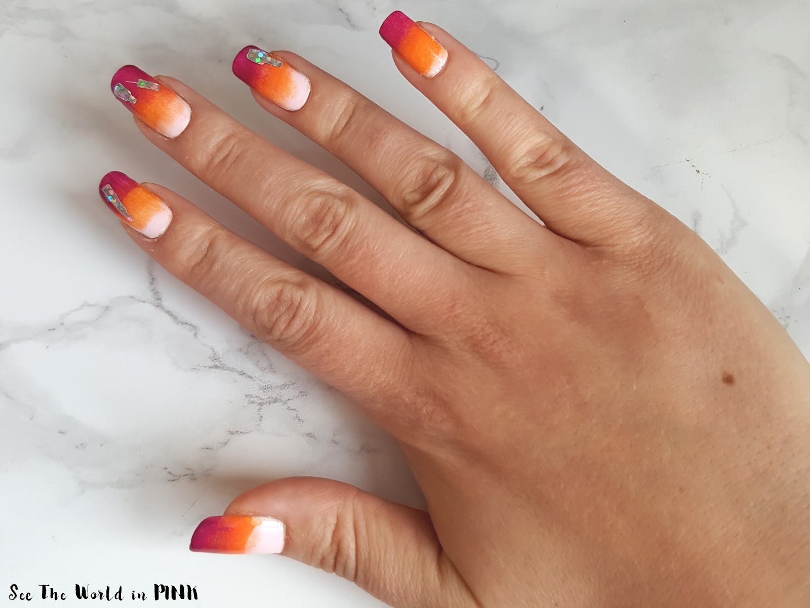 Manicure Monday - Gradient Ombre Nail with Beauty Decals! 