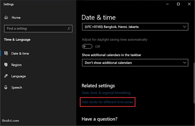 Menambahkan Jam Negara Lain di Taskbar Windows 10 Menambahkan Jam Negara Lain di Taskbar Windows 10