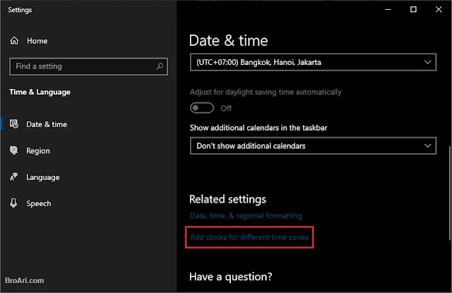 Menambahkan Jam Negara Lain di Taskbar Windows 10