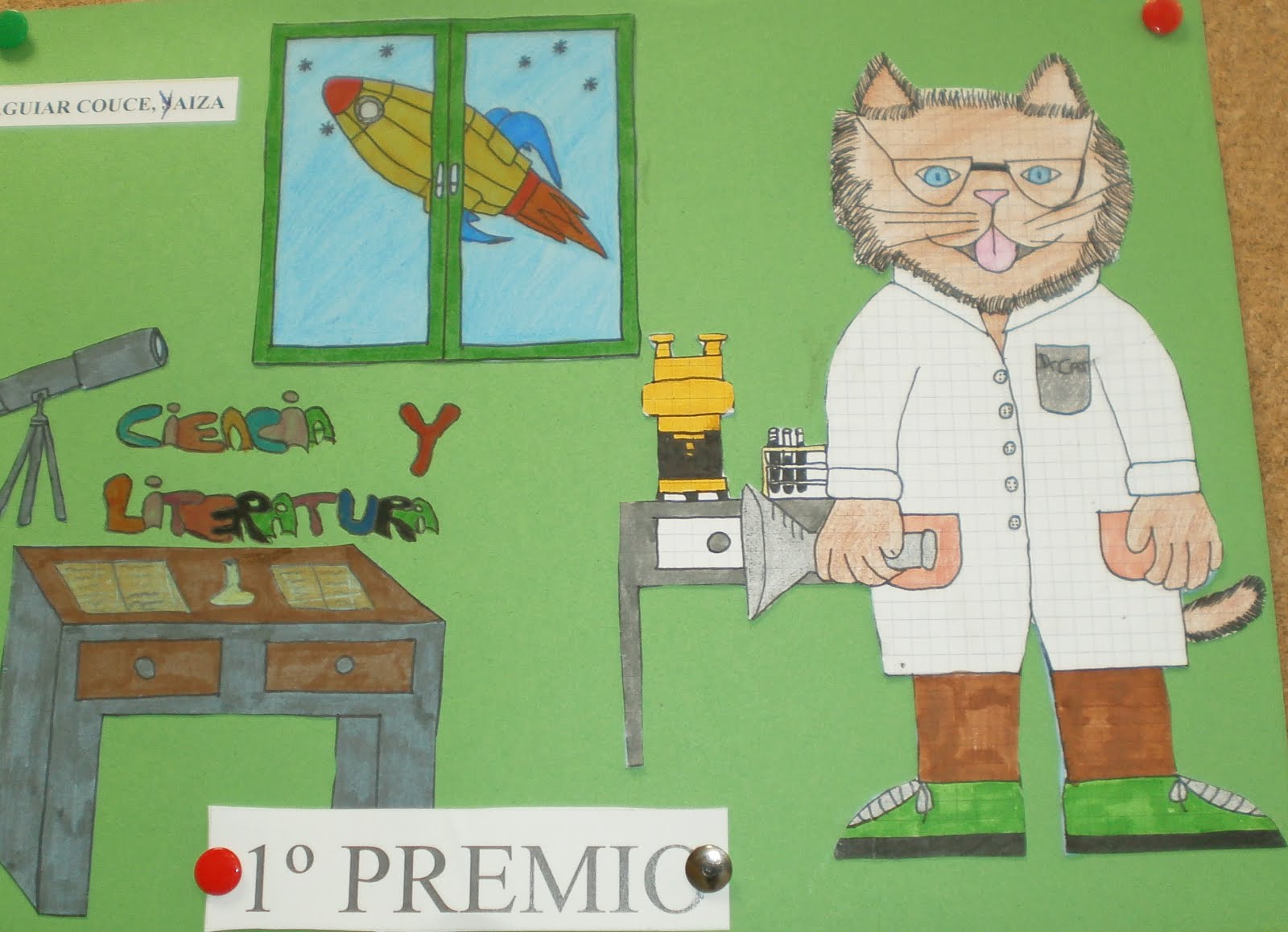 A gata Cata no tema deste curso "Ciencia e Literatura. Le, investiga, descobre""