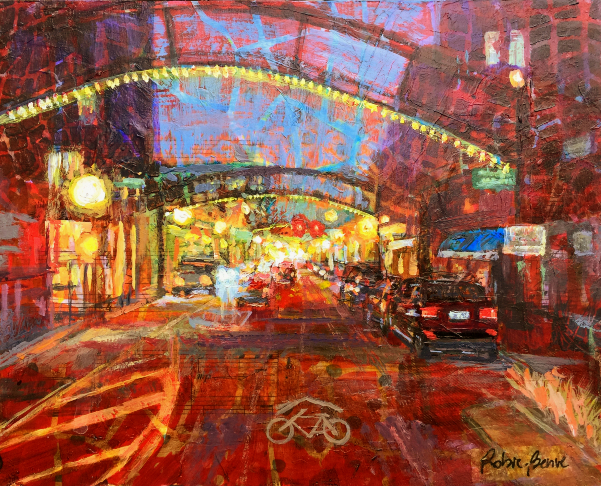 Columbus, OH cityscape painting by Robie Benve