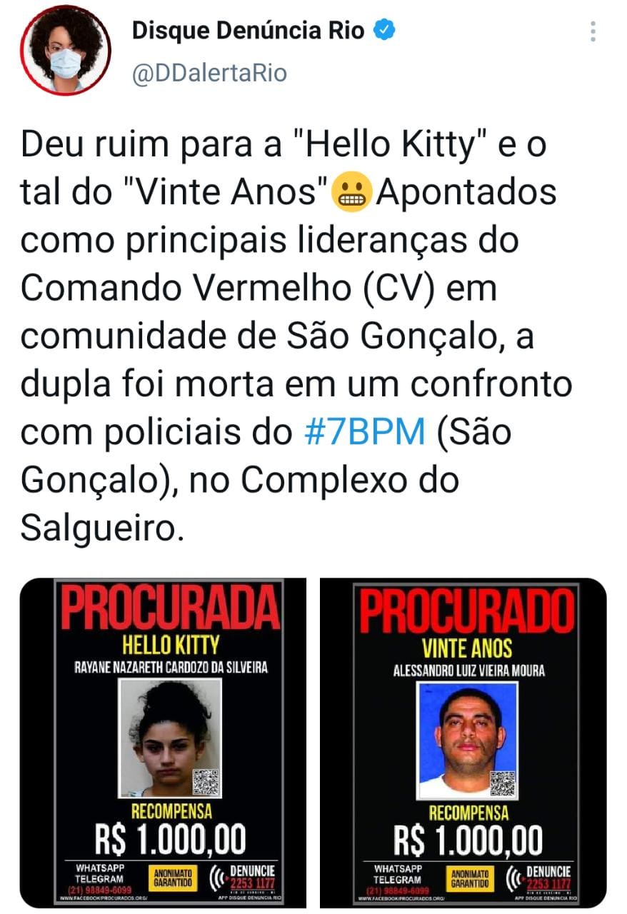 FOTOS DA TRAFICANTE HELLO KITTY APÓS SER MORTA DURANTE UMA OPERAÇÃO