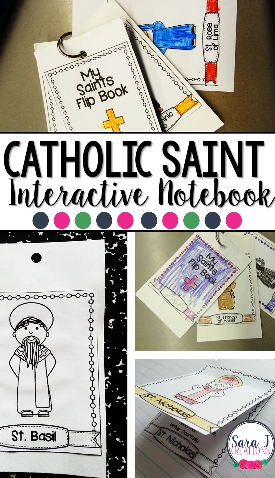 Catholic Saints for Kids!  Make awesome reference resources for kids - an interactive notebook, flip book, flashcards and more!