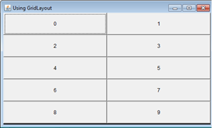 Java programs: GridLayout