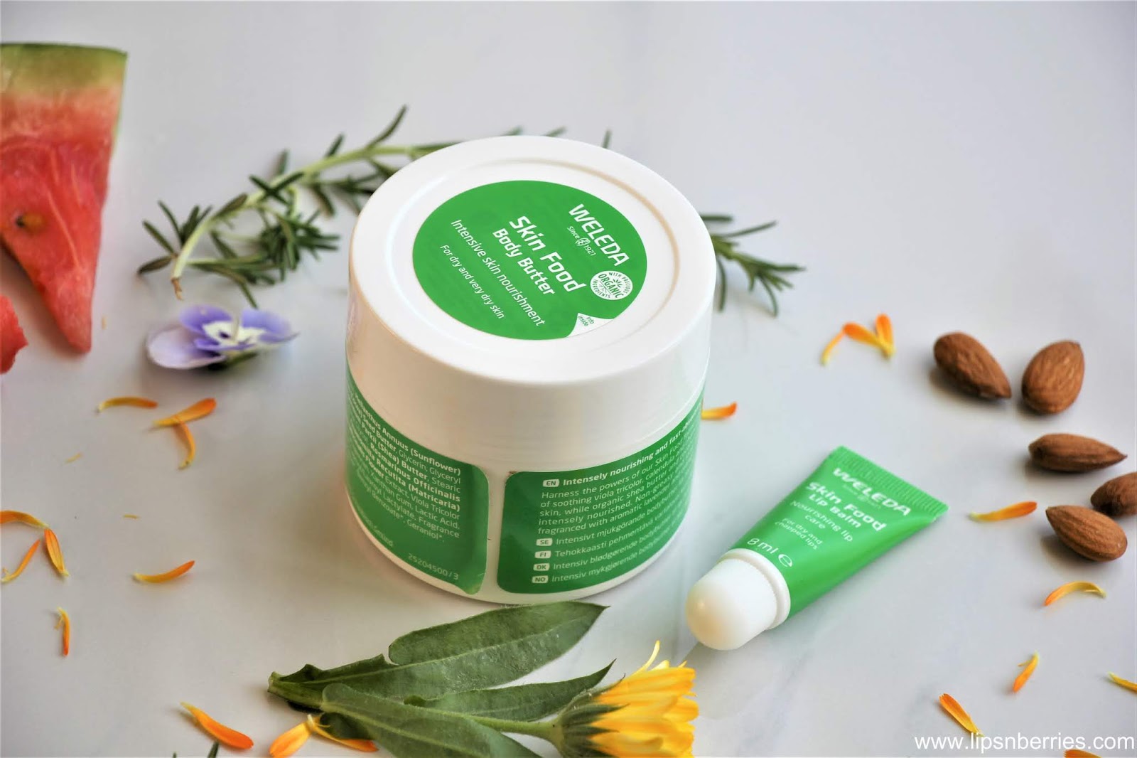 Weleda Skin Food Body Butter and Lip Balm Review LIPS n BERRIES