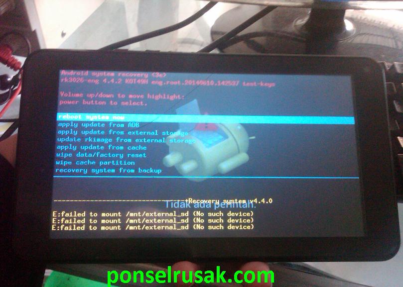 Tutorial cara hard reset advan t2e