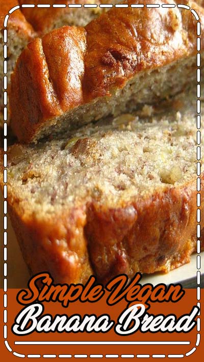 Simple Vegan Banana Bread Recipe No eggs, oil or butter=very low or no fat! :) (Don't use 5 bananas! It's way too gummy :p Bleck! Stick with 3 or 4!)