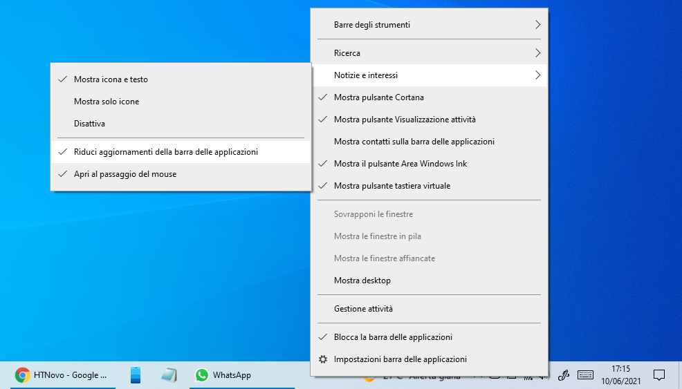 Come ridurre gli aggiornamenti Meteo e notizie sulla barra delle applicazioni di Windows 10