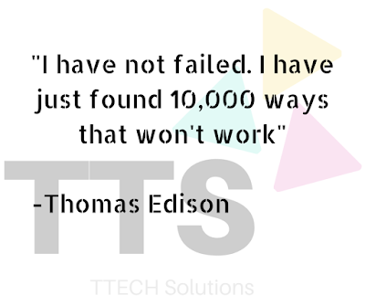 A pic showing logo of TTECH Solutions with Good Quote of Thomas Edison, Positive Quote, Good Quote Category