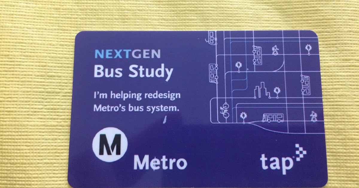 Tap Cards of Metro Los Angeles 2019 Next Gen Bus Study TAP Card