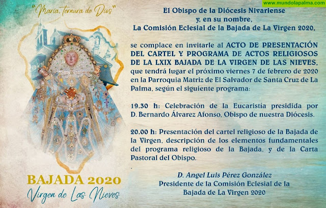 Presentación del cartel y del programa de actos religiosos de la Bajada e inauguración del Museo Camarín de la Virgen de Las Nieves