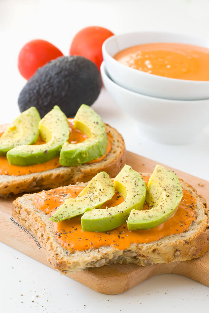 Salmorejo and avocado toast | danceofstoves.com Salmorejo and avocado toast | danceofstoves.com