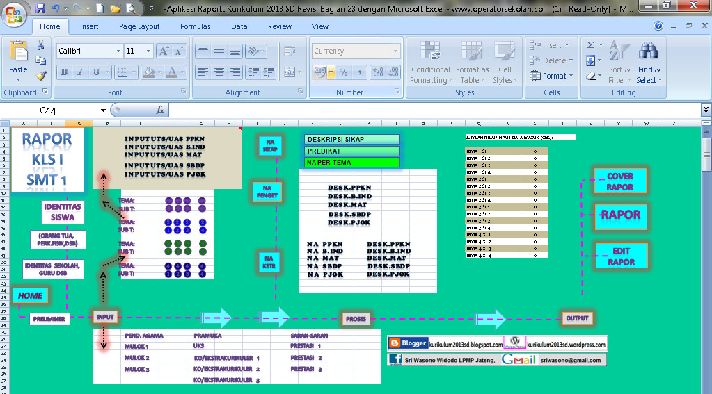 Software Raport Kurikulum 2013 SD Aplikasi Excel Free