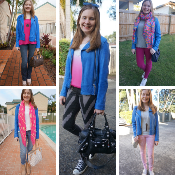 Away From Blue | Aussie Mum Style, Away From The Blue Jeans Rut: 30 Ways To  Wear: Cobalt Blue Moto Leather Jacket