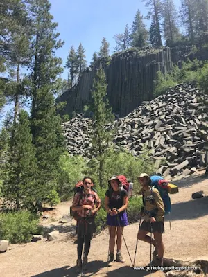 people met on the trail at Devils Postpile National Monument in Mammoth Lakes, California