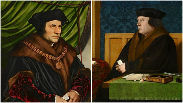 Знаменитые портреты Гольбейна Томаса Кромвеля и Томаса Мора, заклятых врагов при дворе Генриха VIII