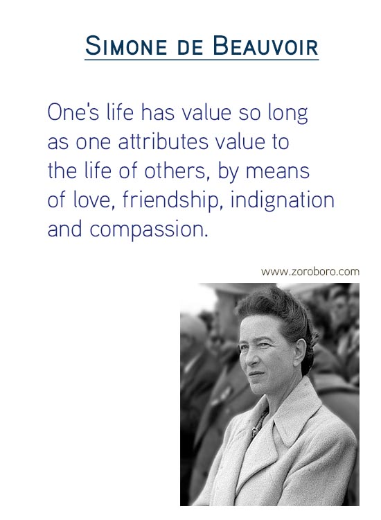 Simone de Beauvoir Quotes on life Quotes , loneliness, man, myself, selfish, travel, woman Quotes & FeminismQuotes ,Simone de Beauvoir Thoughts, Philosophy