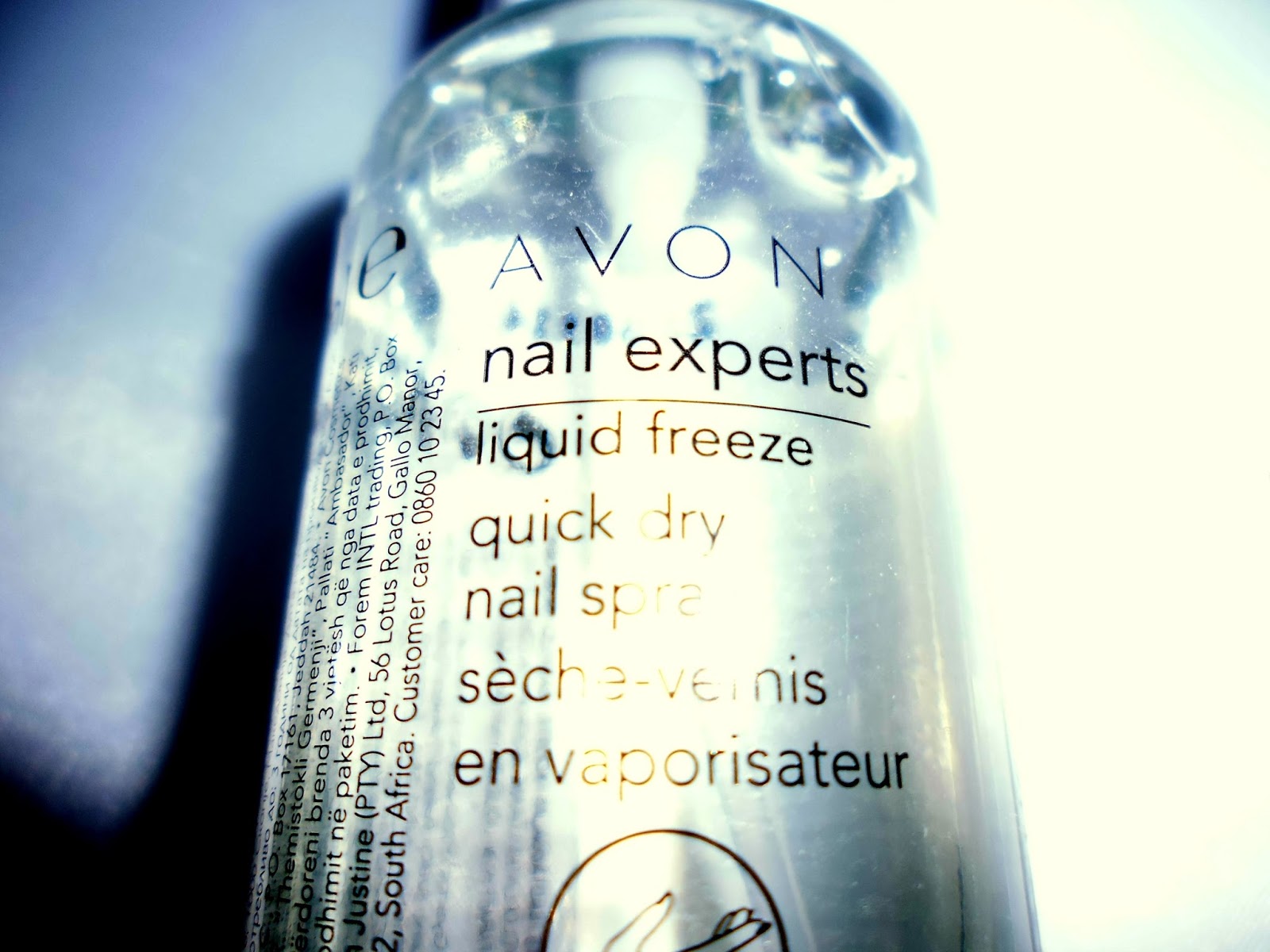 wondercolourbehind a frosted window Avon Quick Freeze Drying Nail