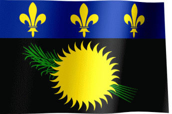 The waving flag of Guadeloupe (Animated GIF)