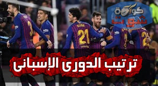 ترتيب الدورى الإسبانى بعد فوز برشلونة على بلد الوليد