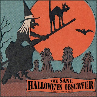 Link to The Sane Halloween Observer where you can see E. Rosen lollipop sucker card variations from The Halloween Retrospect vintage Halloween collectibles archive. 