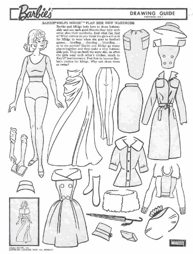 Miss Missy Paper Dolls: vintage Barbie Drawing Guide Portfolio
