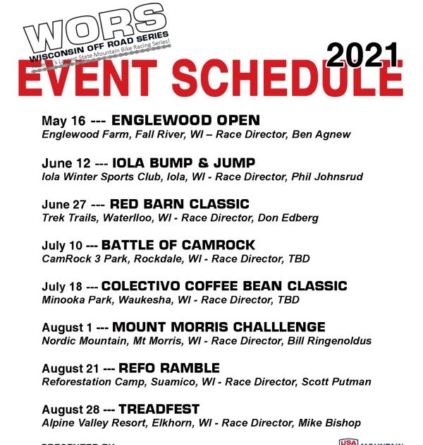 Bike Washington County The 2021 WORS Schedule Redux