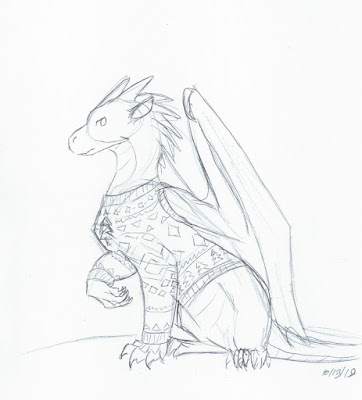 Winter from Wings of Fire with a Christmas sweater