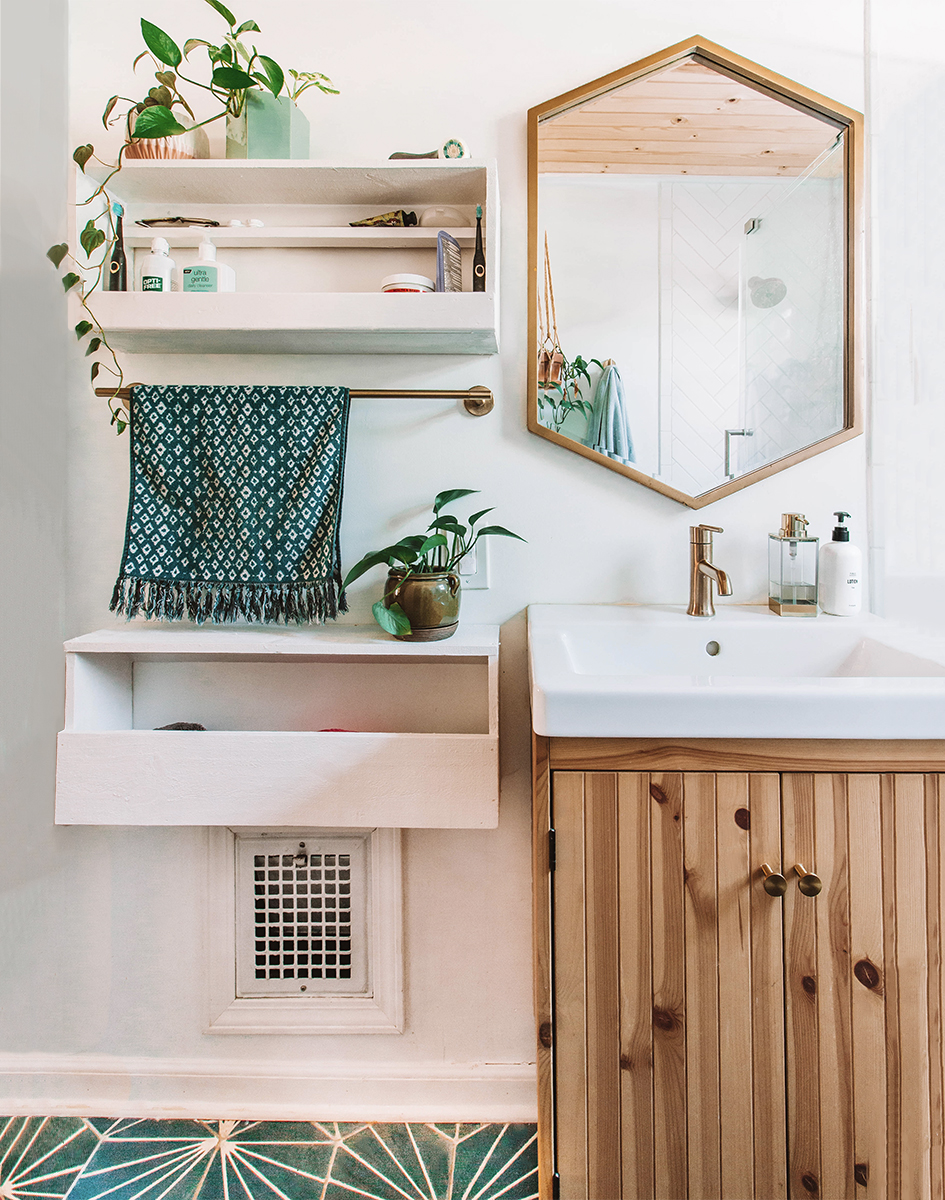 Wood Shelf, Bathroom Sink Shelf, Bathroom Decor, Plant Shelf, Wood