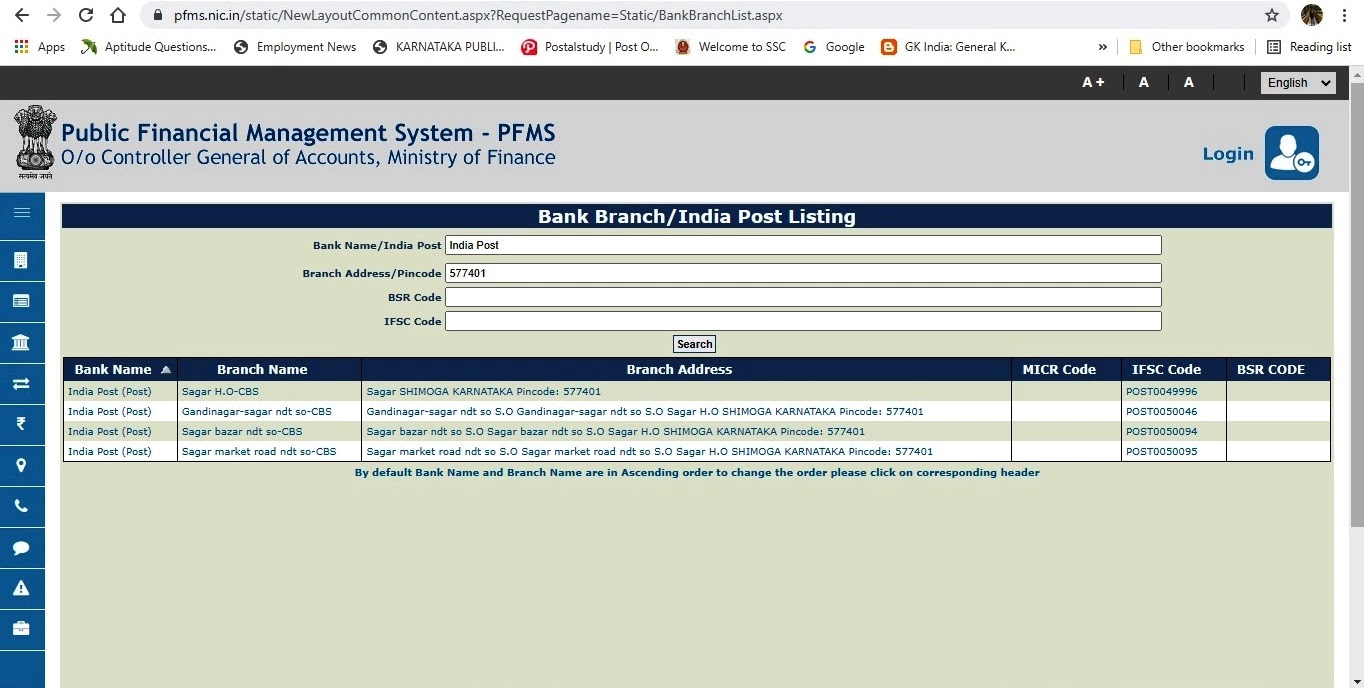 How to Search/Find Post Office IFSC Code Postal IFSC Code is used for