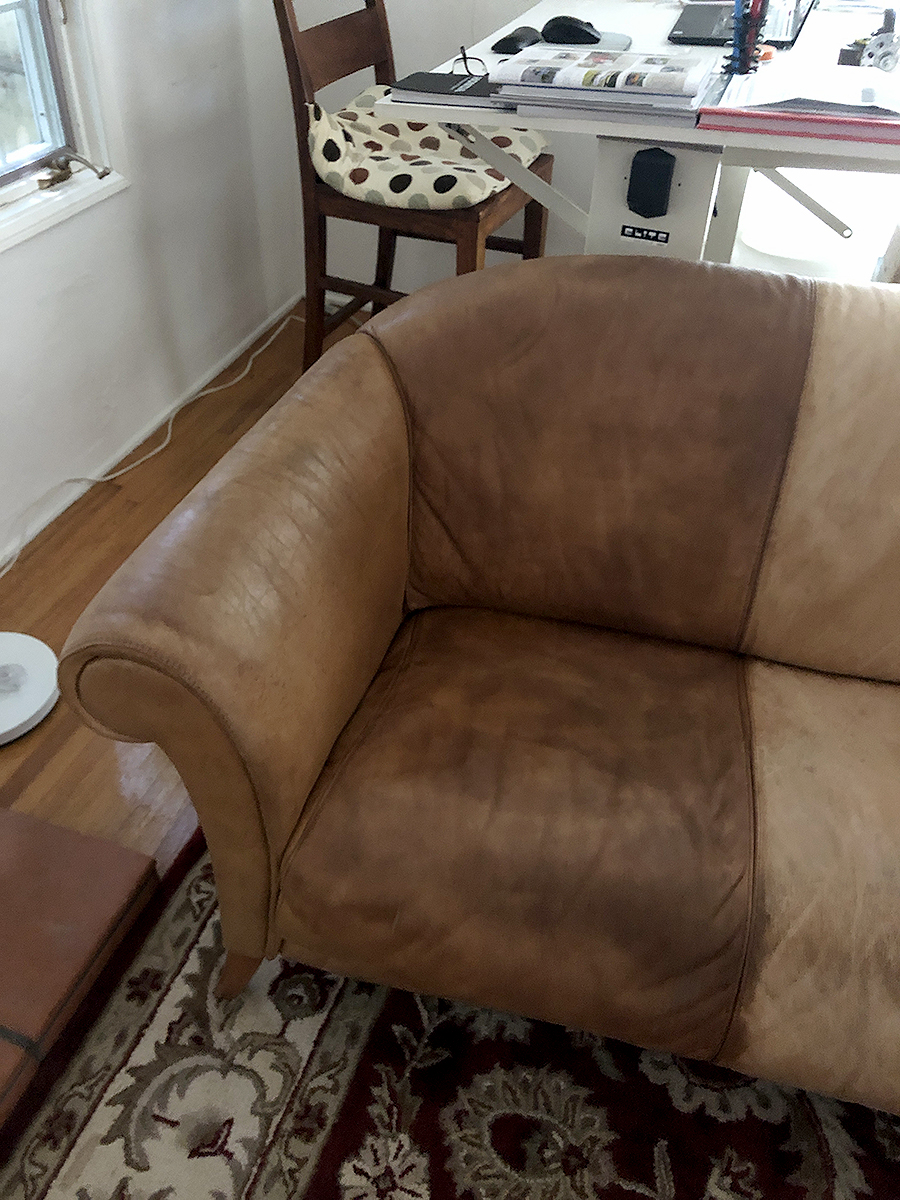 carchaeology Applying Leather conditioner on the sofa part 3