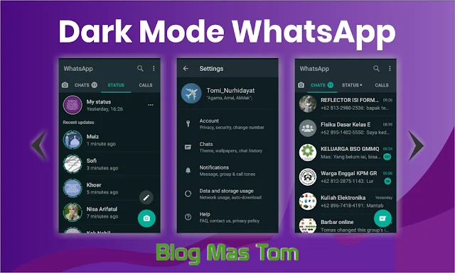 Cara Mudah Mengaktifkan Fitur Dark Mode WhatsApp Android