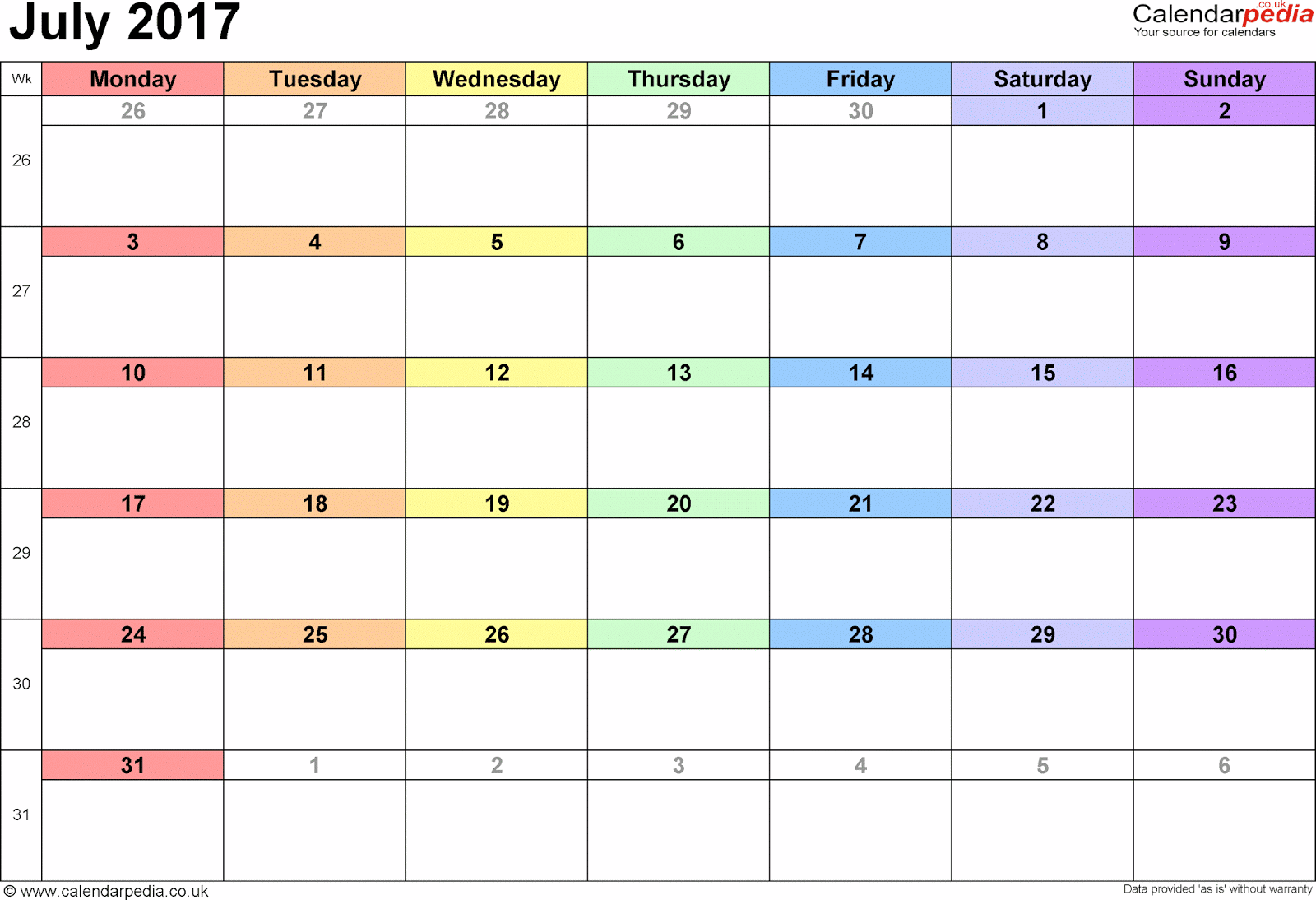 Free Printable Calendar 2022: Free Printable Calendar July